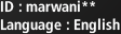 ID : marwani**, Language : English
