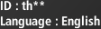 ID : th**, Language : English