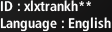 ID : xlxtrankh**, Language : English