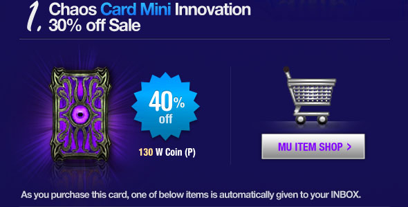 Chaos Card Mini Innovation 30% off Sale