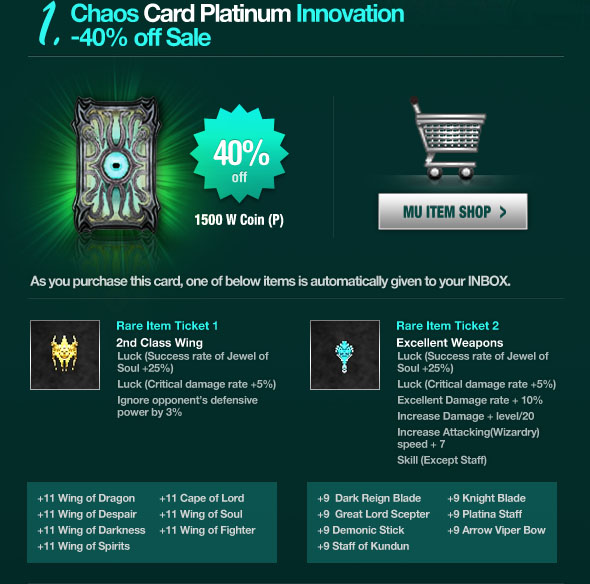 Chaos Card Platinum Innovaion