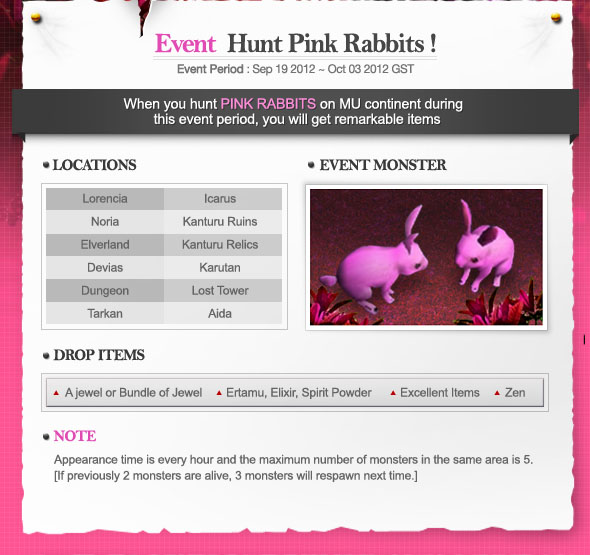 Event Hunt Pink Rabbits!
